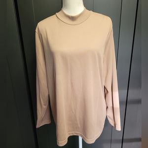 Vintage Haband! tan mock neck sweater